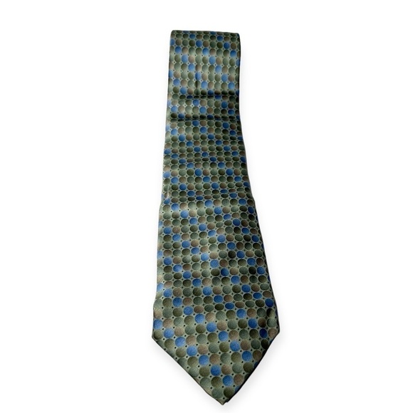 Puritan Men’s Handmade 100% Silk Tie Circle Pattern - Picture 1 of 4
